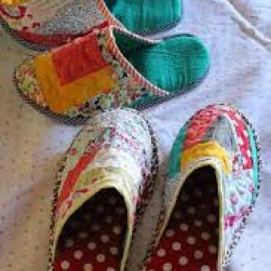 Upcycled Fabric Slippers